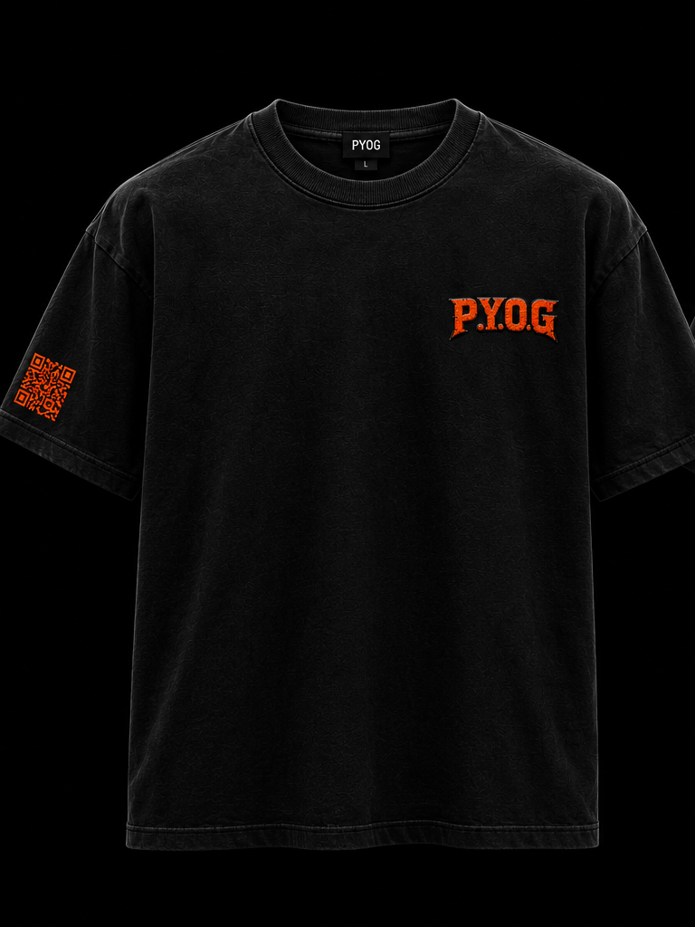 PYOG T-Shirt — Black — Front