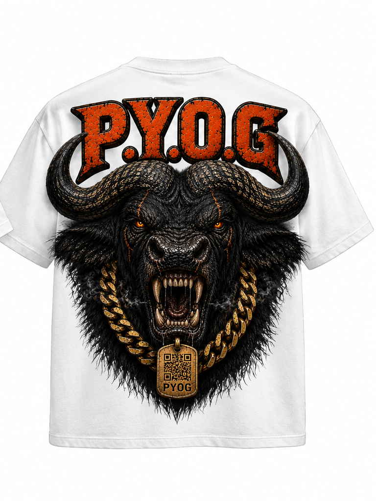 PYOG T-Shirt — White — Back